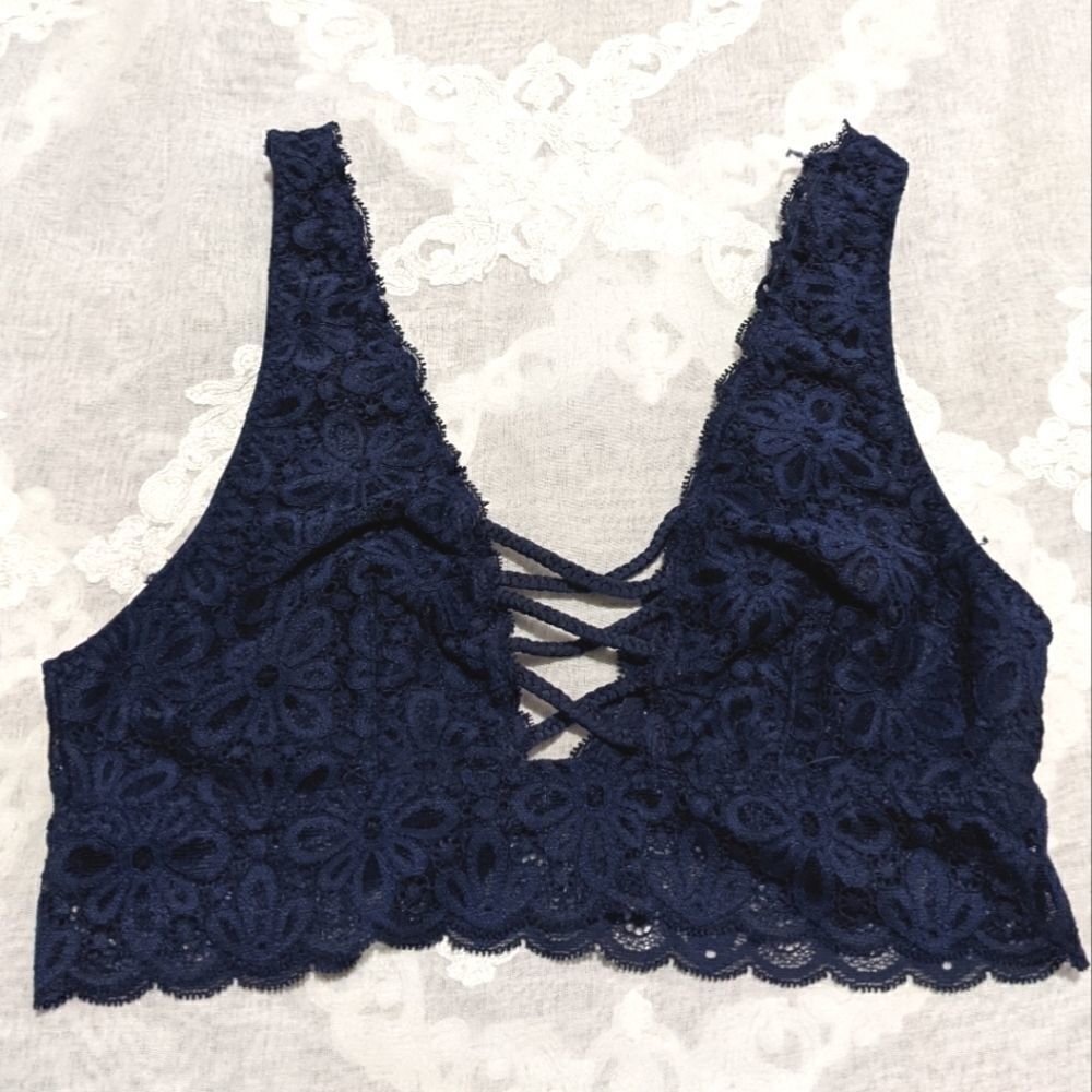 Victoria's Secret Navy Blue Lace Bralette